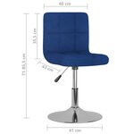 vidaXL Chaises pivotantes à manger lot de 4 bleu tissu