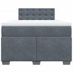 vidaXL Sommier à lattes de lit et matelas gris foncé 120x190cm velours