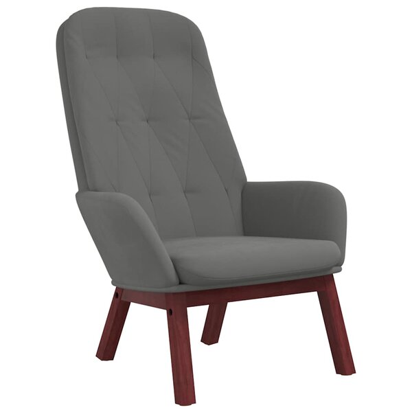 vidaXL Chaise de relaxation Gris foncé Velours