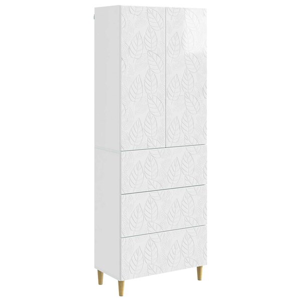 vidaXL Ensemble de Meubles 2 Pièces Blanc brillant 66 x 34 5 x 90 cm
