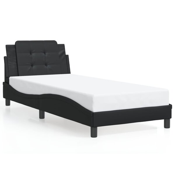 vidaXL Cadre de lit sans matelas Zadar noir 80x200 cm similicuir