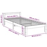 vidaXL Cadre de lit sans matelas blanc 80x200 cm bois massif de pin