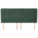 vidaXL Tête de lit avec oreilles Vert foncé 183x23x118/128 cm Velours