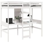 vidaXL Cadre de lit superposé sans matelas blanc 90x190 cm pin massif