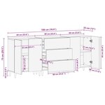vidaXL Ensemble de Meubles de Rangement 3 Pièces Marron 180 x 33 x 75 cm