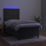 vidaXL Sommier à lattes de lit et matelas et LED Gris foncé 90x190 cm
