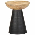 vidaXL Table d'appoint noir Ø37x45 cm bois de manguier massif