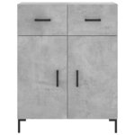 vidaXL Buffet gris béton 69 5x34x90 cm bois d'ingénierie