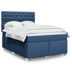 vidaXL Sommier à lattes de lit avec matelas Bleu 160x200 cm Tissu