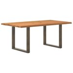 vidaXL Table à manger marron clair bois de chêne massif rectangulaire