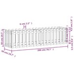 vidaXL Lit surélevé de jardin design de clôture 200x50x50cm pin massif