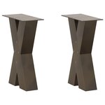 vidaXL Pieds de table basse en forme de X  2 pièces  acier naturel  28 x (42-43) cm
