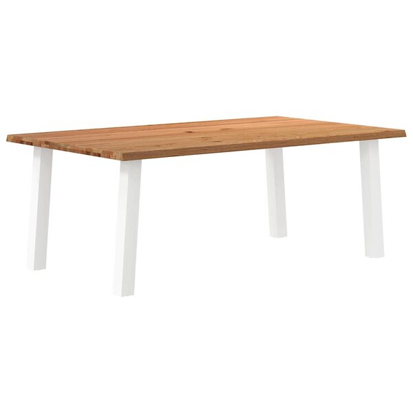 vidaXL Table à manger marron clair bois de chêne massif rectangulaire