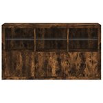 vidaXL Buffet avec lumières LED chêne fumé 181 5x37x100 cm