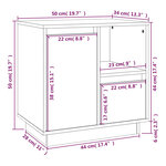 vidaXL Tables de chevet 2 Pièces 50x34x50 cm Bois de pin massif