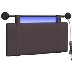 vidaXL Tête de lit suspendue Marron foncé Tissu