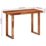 vidaXL Table à dîner 110x50x76 cm Bois d'acacia solide