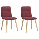vidaXL Chaises à manger lot de 2 rouge bordeaux tissu