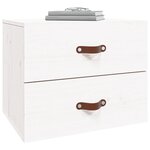 vidaXL Table de chevet murale Blanc 50x36x40 cm