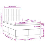 vidaXL Sommier à lattes de lit matelas LED gris clair 120x190 cm tissu