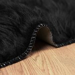 vidaXL Tapis en fausse Tafalla Noir 160 x 160 cm Polyester