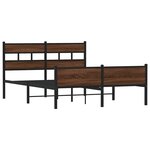 vidaXL Cadre de lit en métal sans matelas chêne marron 160x200 cm