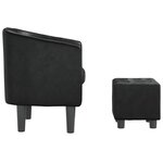 vidaXL Fauteuil cabriolet avec repose-pied noir similicuir