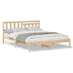 vidaXL Cadre de lit Marron 150 x 200 cm Bois massif en pin