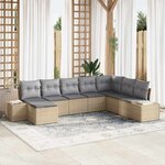 vidaXL Ensemble de canapé de jardin 8 Pièces beige et gris clair