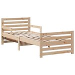 vidaXL Cadre de lit avec matelas Marron 80 x 200 cm Pin massif