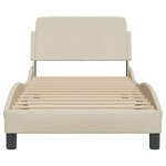 vidaXL Cadre de lit avec tête de lit Dover crème 80x200cm tissu