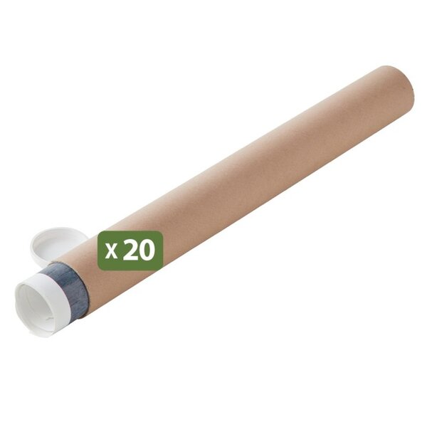 Pack and Move - Lot 20 tubes pour expédition et emballage -10x100cm - Pour affiche et poster - Avec capuchon