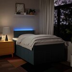 vidaXL Sommier à lattes de lit avec matelas bleu 120x190 cm tissu