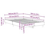 vidaXL Cadre de lit Sonoma 137 x 190 cm Bois d'ingénierie