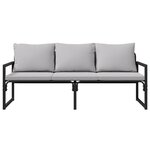 vidaXL Banc de jardin Noir 61 x 72.5 x 71 cm Acier