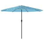 vidaXL Parasol de jardin avec mât en acier bleu 388x388x248 cm