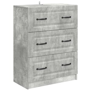 vidaXL Armoire à tiroirs Gris béton 66 x 34 5 x 87 cm