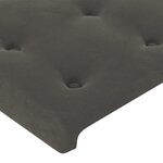 vidaXL Tête de lit avec oreilles Gris foncé 203x16x118/128 cm Velours