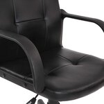 Chaise de bureau pivotante avec hauteur réglable siège ergonomique en synthétique noir fauteuil de bureau pour ordinateur gamer 01_0000082