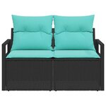 vidaXL Canapé de jardin avec coussin 120 x 62 x 69 cm polyrotin