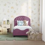 vidaXL Cadre de lit pour tout-petit avec tête de lit Pourpre Velours