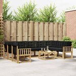 vidaXL Ensemble de canapés d'extérieur 10 pc Blanc et noir