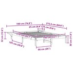 vidaXL Cadre de lit avec tables de chevet Naturel 140 x 210 cm