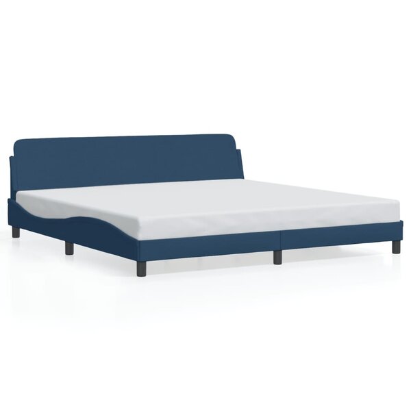 vidaXL Cadre de lit sans matelas bleu 200x200 cm tissu