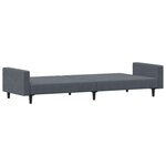 vidaXL Canapé-lit à 2 places avec repose-pied gris foncé velours