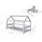 Lit cabane enfant TERY 120 x 200 bleu marine