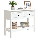 vidaXL Table console Blanc 100x35x75 cm Bois massif de pin