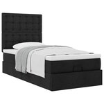 vidaXL Cadre de lit ottoman avec matelas noir 90x190 cm tissu