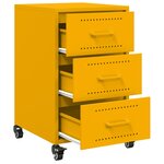 vidaXL Table de chevet jaune moutarde 36x39x59 cm acier