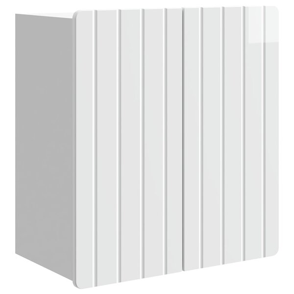 vidaXL Armoire Murale Blanc brillant 59 x 31 x 64 cm Bois d'ingénierie